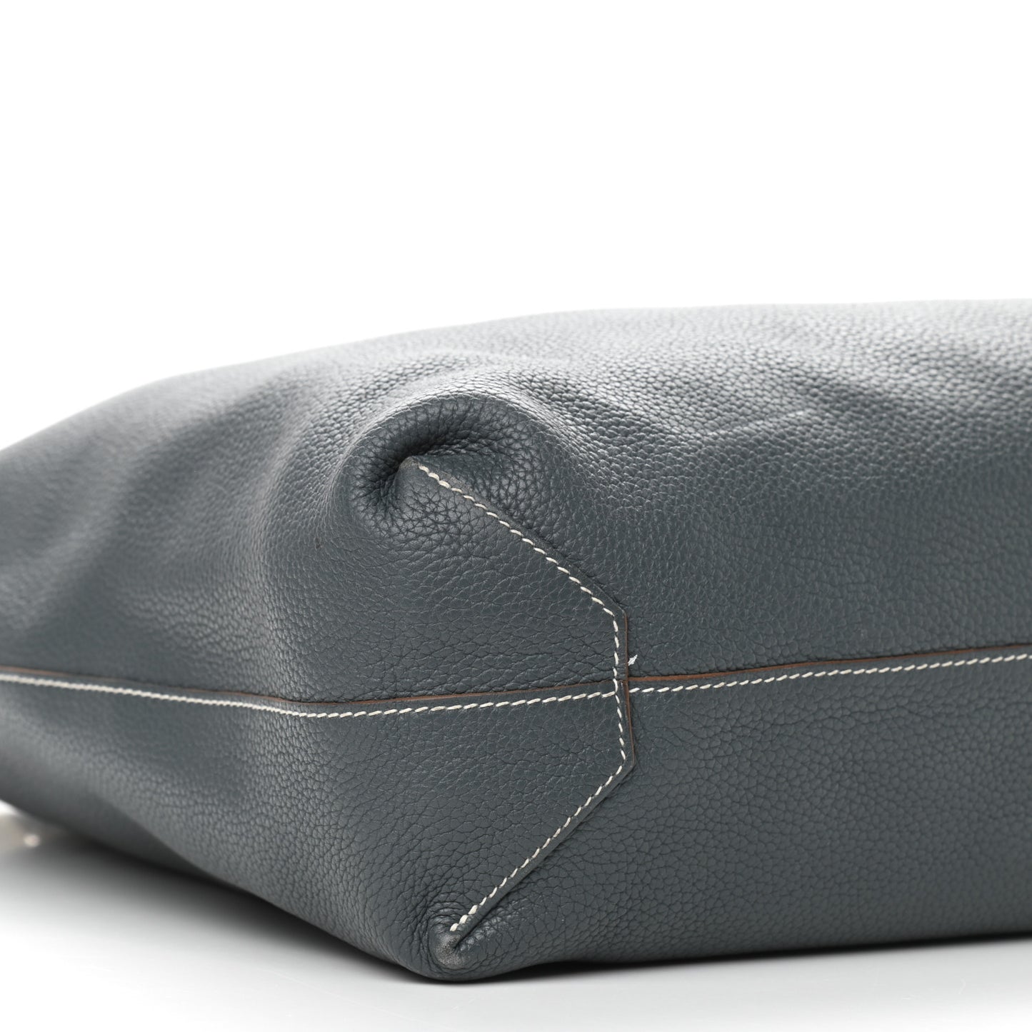 Taurillon Clemence Double Sens 36 Reversible Tote Gris Perle Bleu Orage