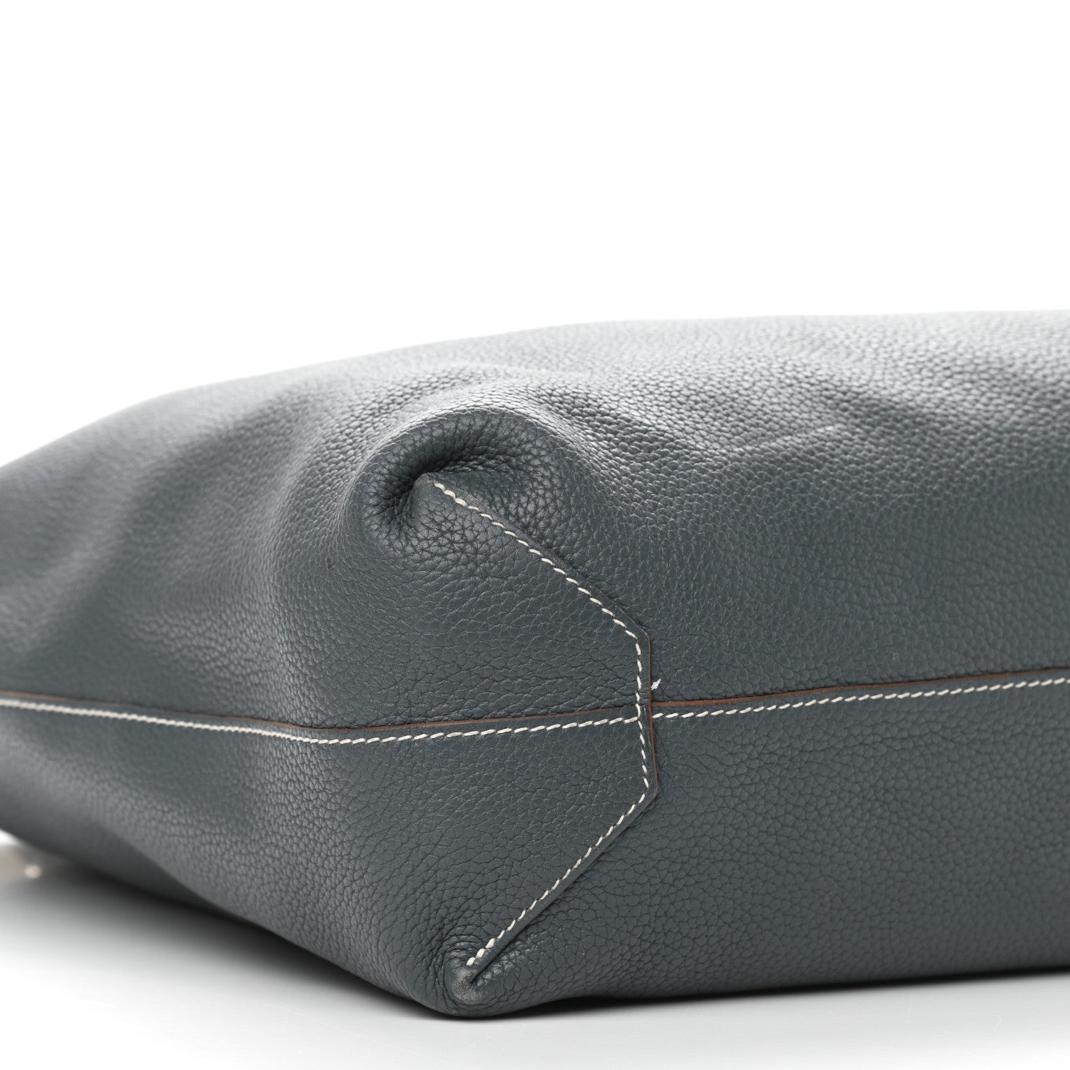 Hermes Taurillon Clemence Double Sens 36 Reversible Tote Gris Perle Bleu Orage 10 of 17