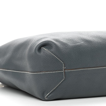 Hermes Taurillon Clemence Double Sens 36 Reversible Tote Gris Perle Bleu Orage 10 of 17