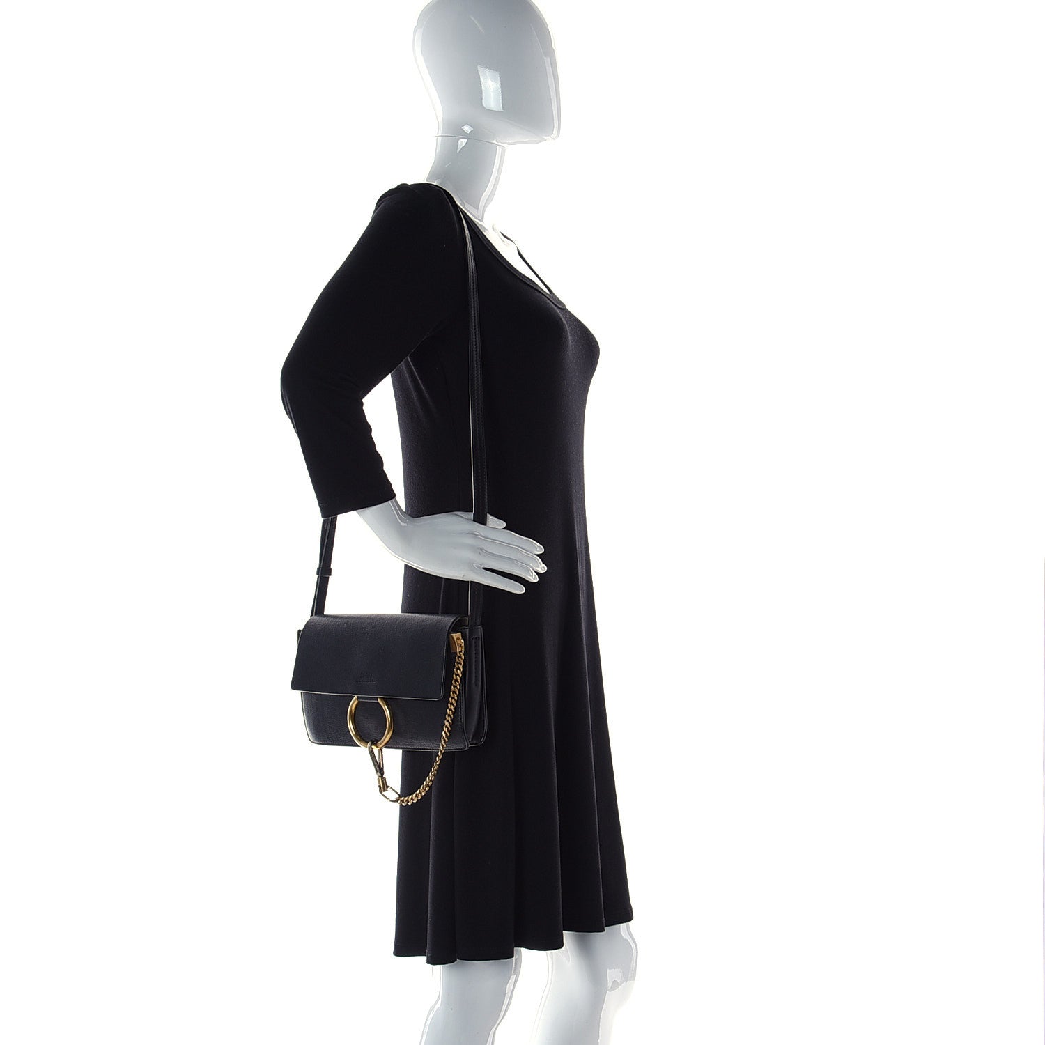 Chloe Calfskin Small Faye Shoulder Bag Black 2 of 14