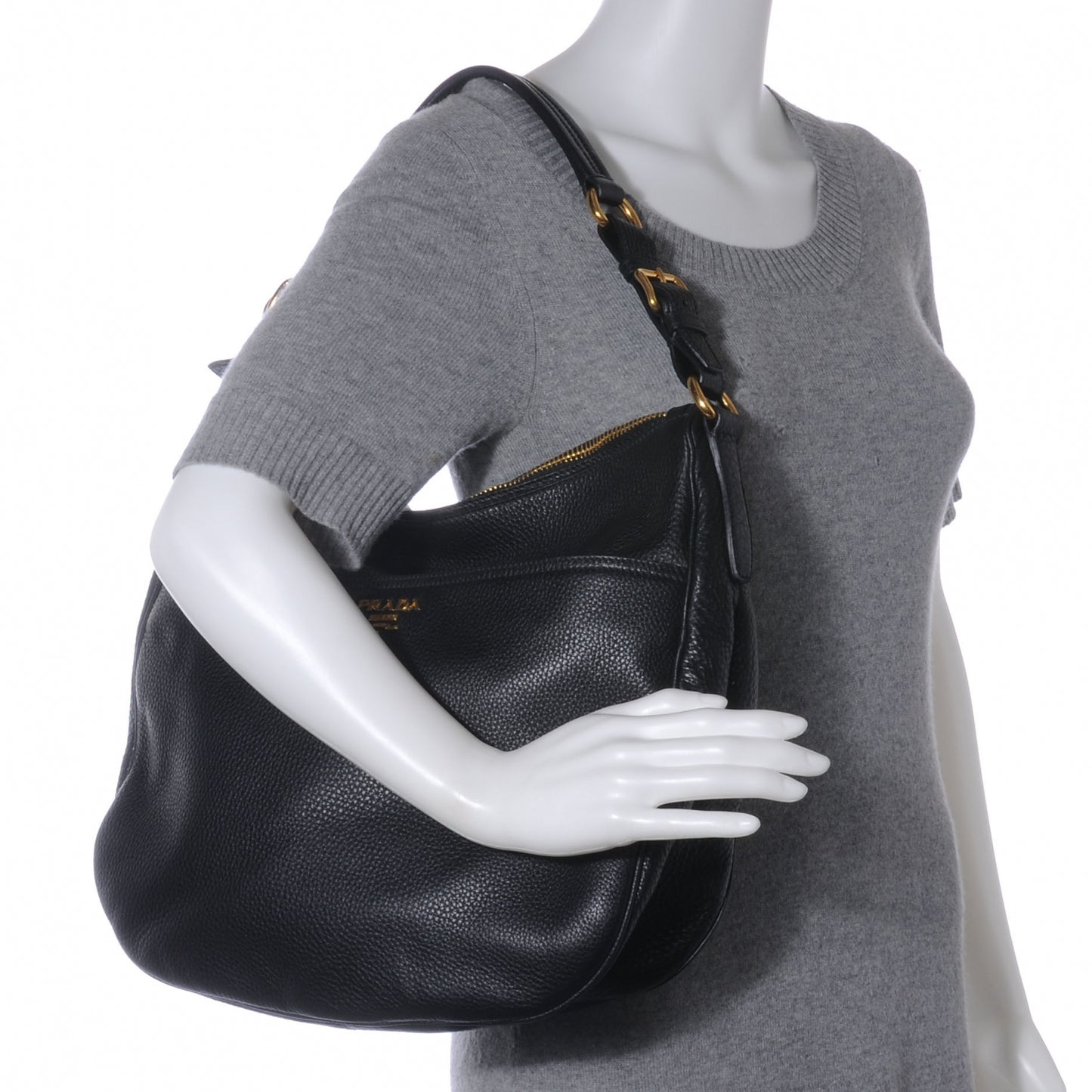 Vitello Daino Shoulder Bag Nero Black