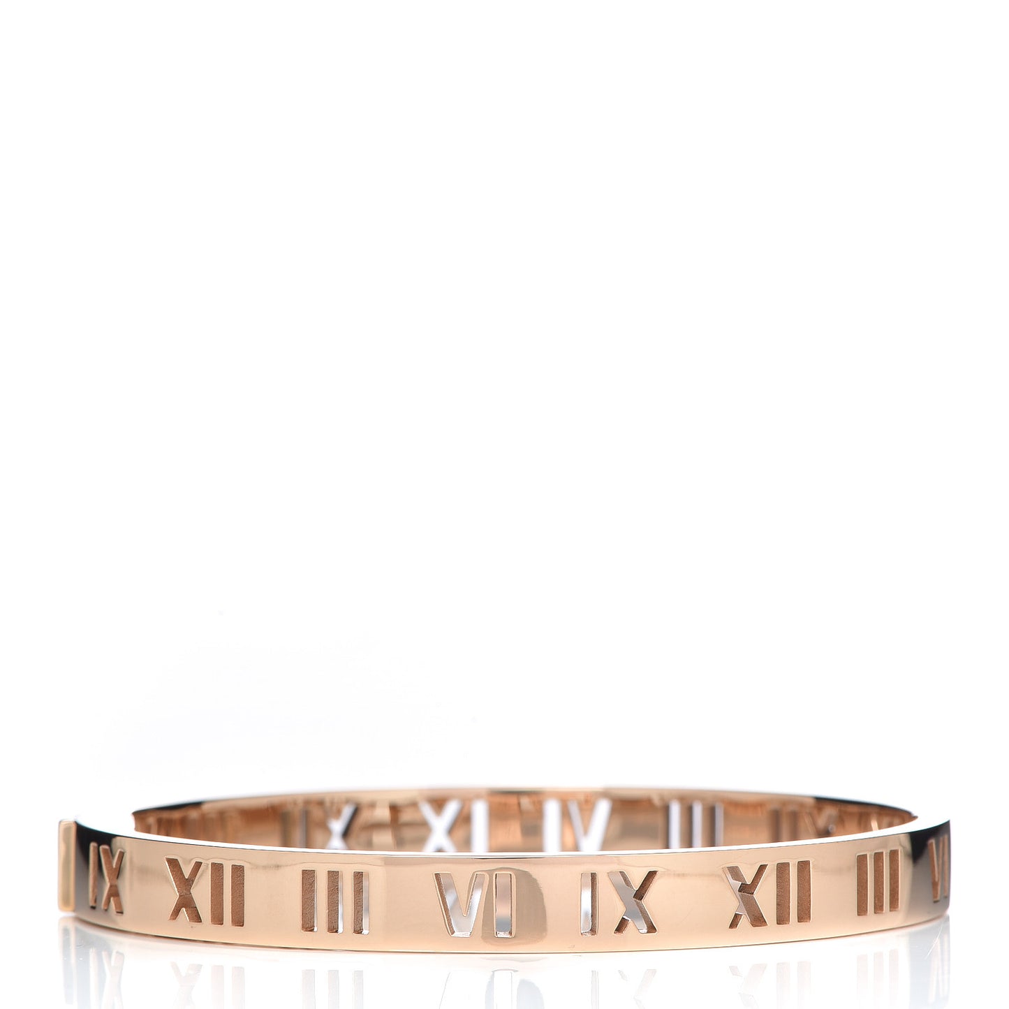 18K Rose Gold Diamond Atlas Pierced Hinged Bangle Bracelet