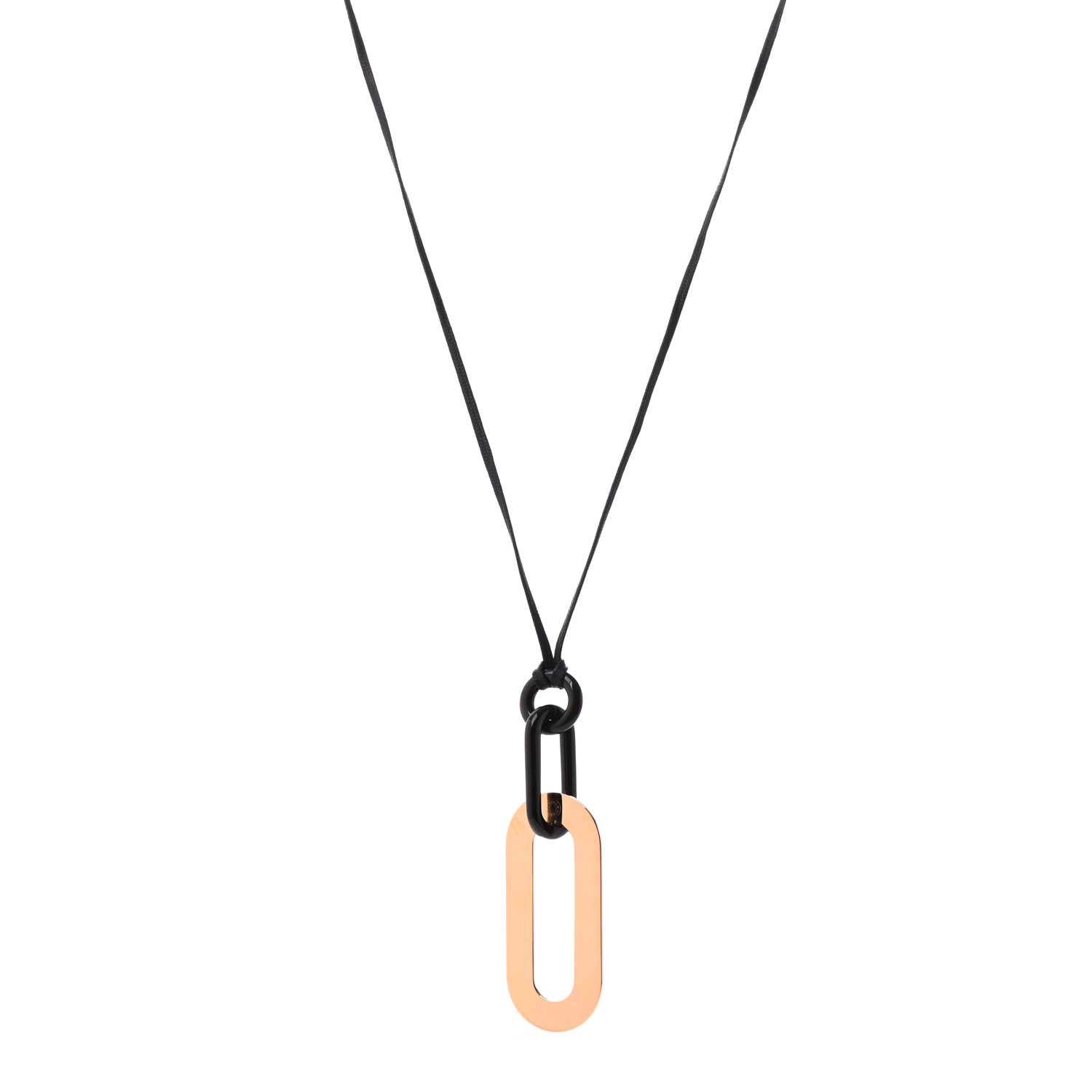 Hermes Buffalo Horn Mayan Pendant Necklace Gold 1 of 6
