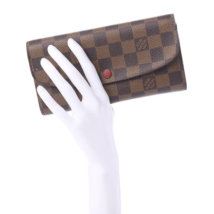 Louis Vuitton Damier Ebene Emilie Wallet Red 2 of 12