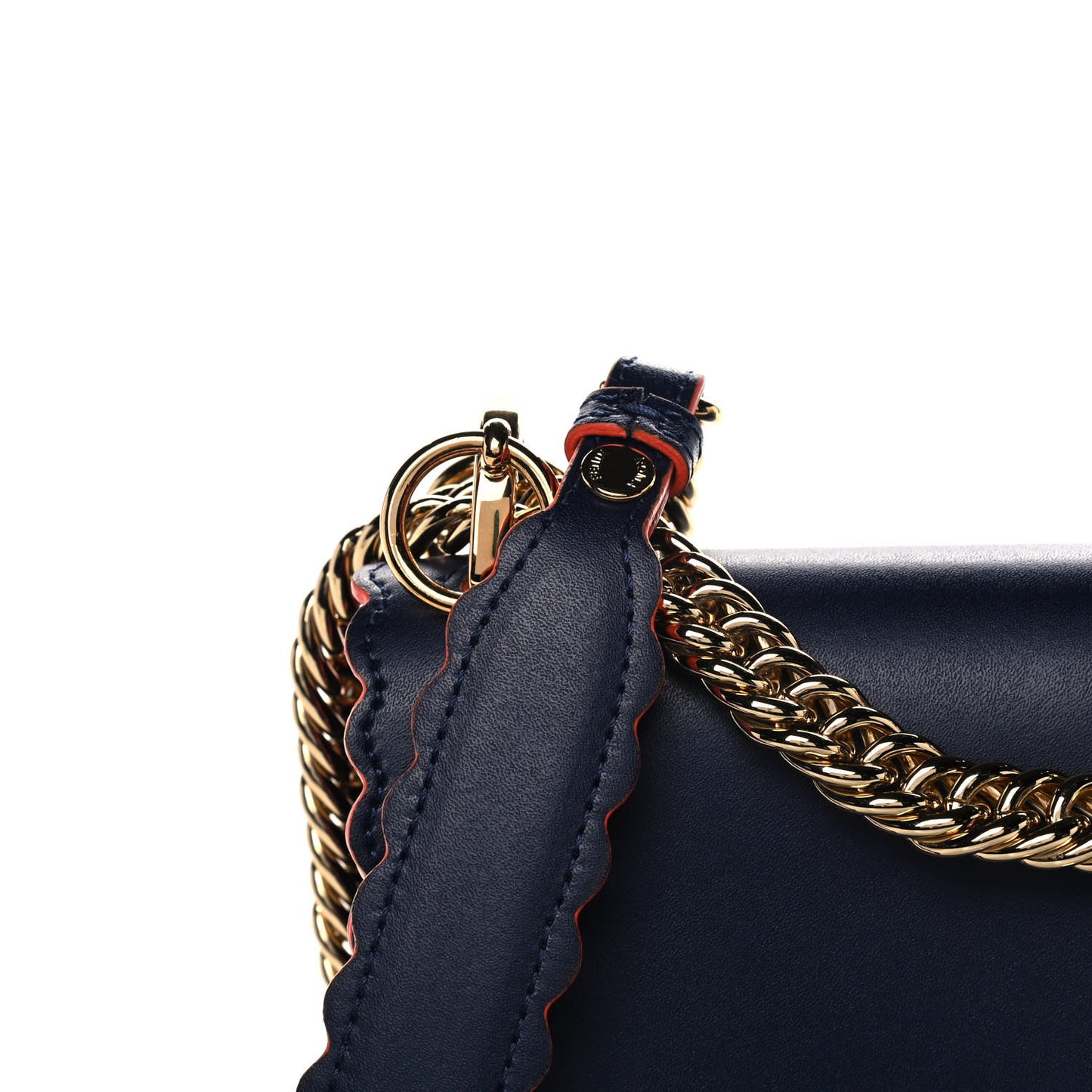 Vitello Liberty Scalloped Studded Small Kan I Shoulder Bag Blueberry