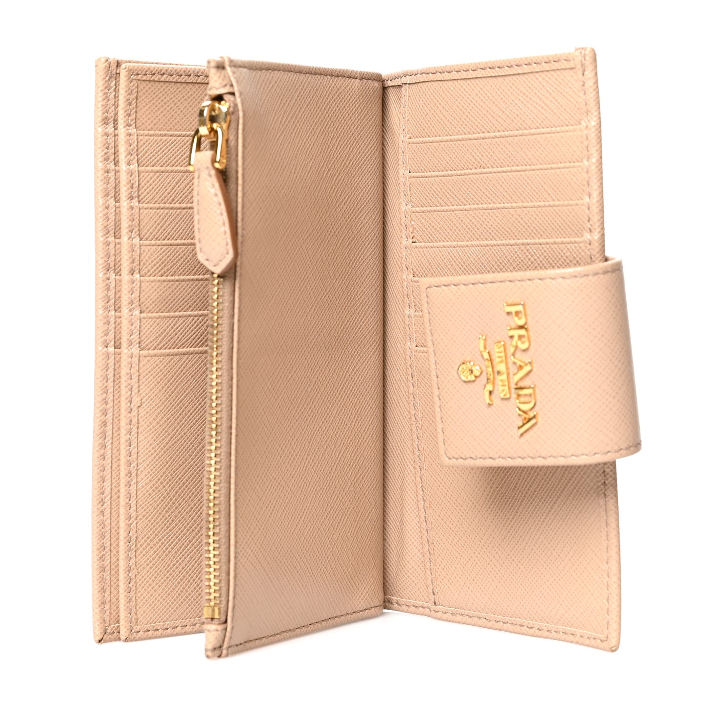 Saffiano Metal Tab Wallet Cammeo