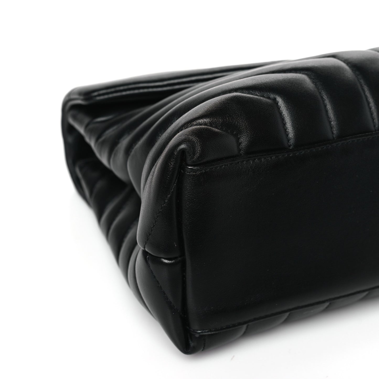 Calfskin Y Quilted Monogram Monochrome Medium Loulou Chain Satchel Black