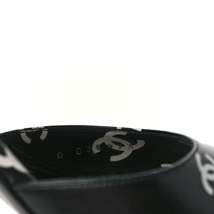 Chanel Printed Lambskin CC Sandals 36 Black White 6 of 8