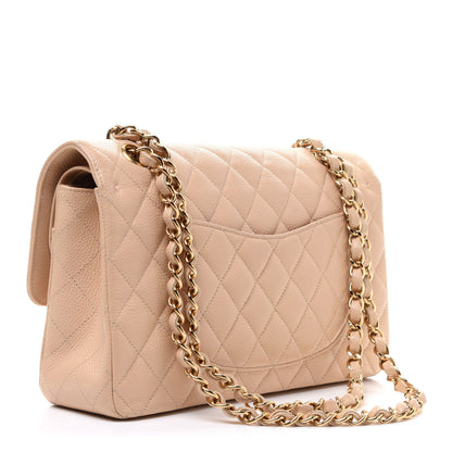 Chanel Caviar Quilted Medium Double Flap Beige 2 of 14
