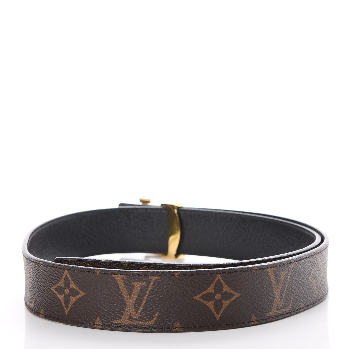Calfskin Monogram 30mm LV Initiales Reversible Belt 80 32 Black