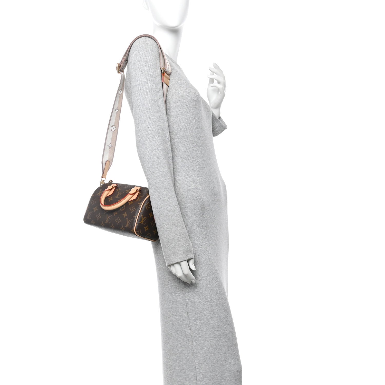 Louis Vuitton Monogram Speedy Bandouliere 20 Beige 2 of 9