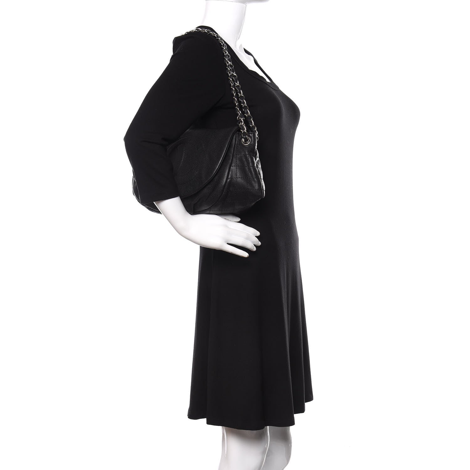 Chanel Caviar Half Moon Large Flap Black 2 of 11
