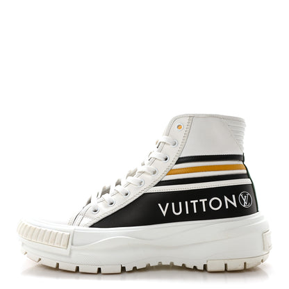 Louis Vuitton Calfskin LV Squad Sneaker Boots 39 Black White Yellow 1 of 9