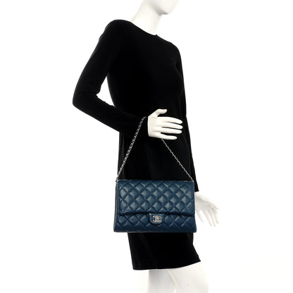 Chanel Iridescent Caviar Quilted Clutch With Chain Flap Blue 2 of 7