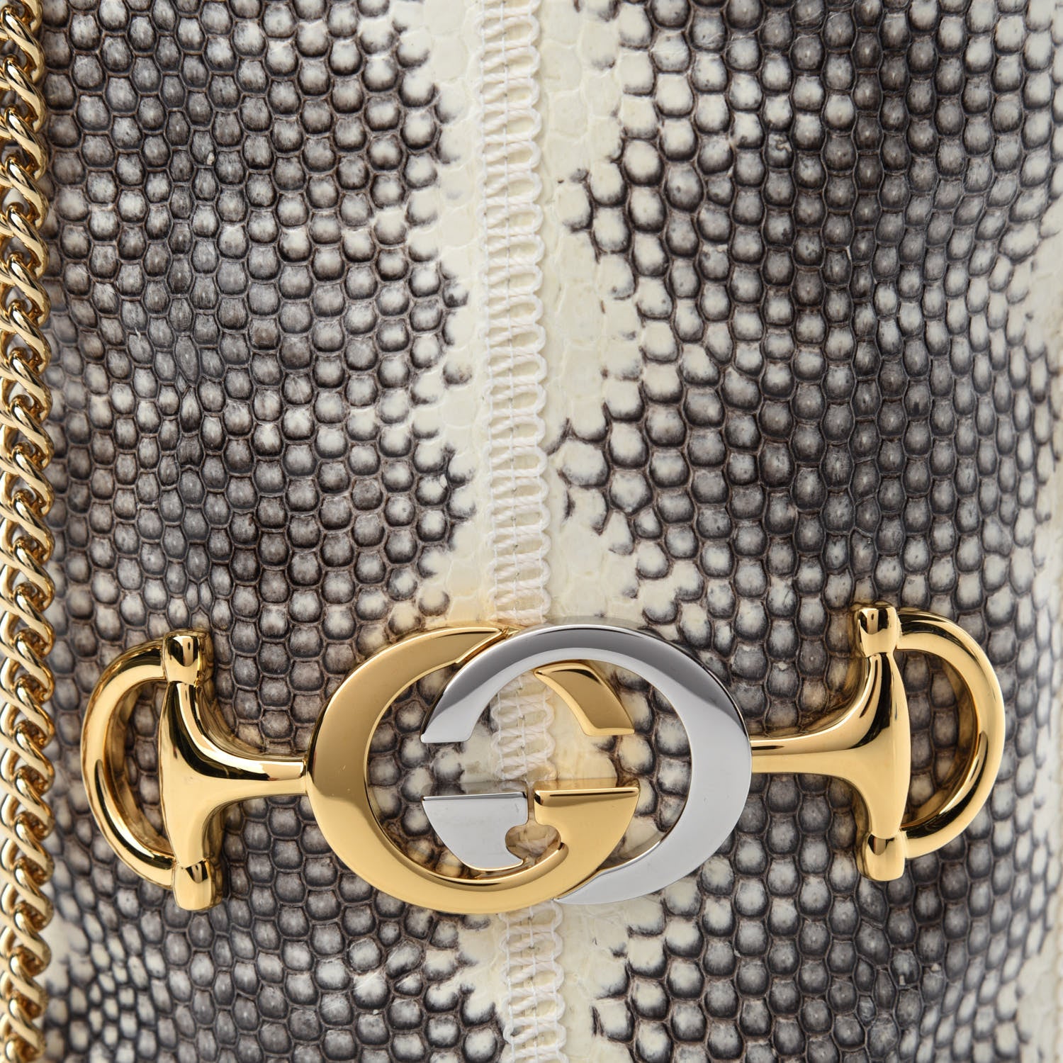 Gucci Snakeskin Mini Zumi Bucket Bag Grey 10 of 11