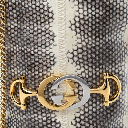 Gucci Snakeskin Mini Zumi Bucket Bag Grey 10 of 11
