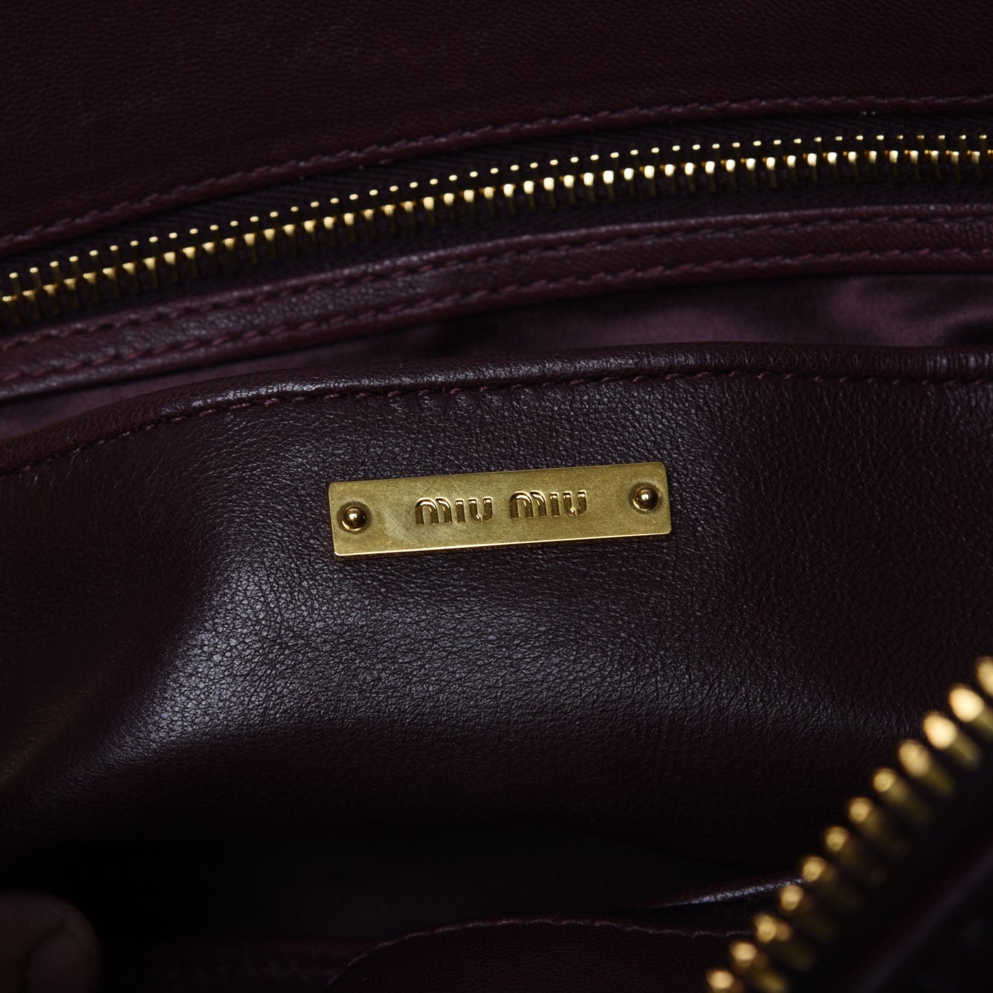 Nappa Matelasse Large Trapeze Zip Tote Granato