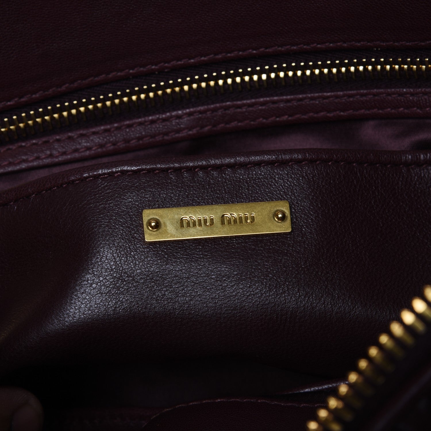 Miu Miu Nappa Matelasse Large Trapeze Zip Tote Granato 7 of 9