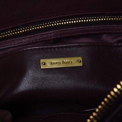 Miu Miu Nappa Matelasse Large Trapeze Zip Tote Granato 7 of 9