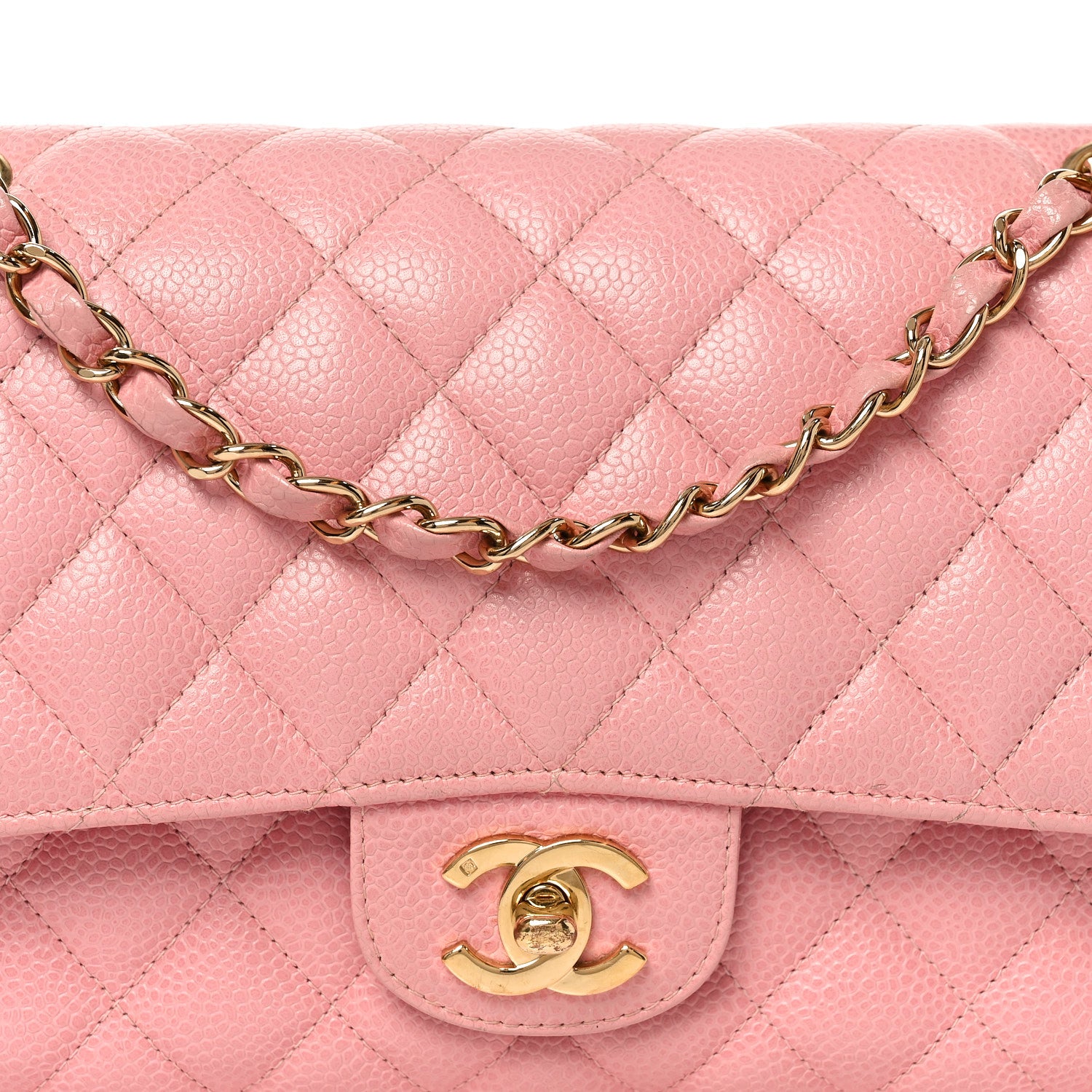 Chanel Caviar Quilted Medium Double Flap Pink 7 of 9