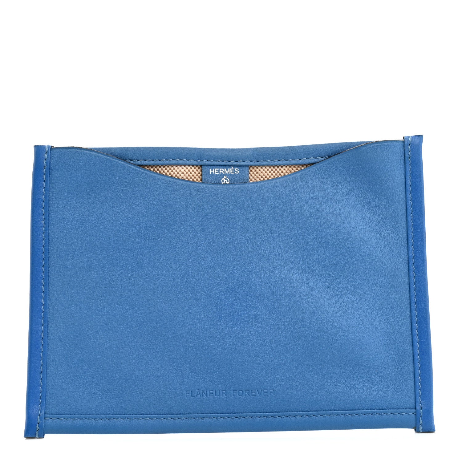Hermes Swift Canvas Petit H Flaneur Forever Pouch Bleu Frida 1 of 9