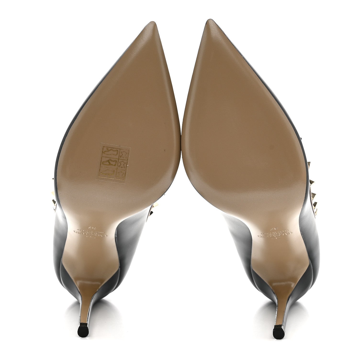 Valentino Garavani Nappa Rockstud 100mm Pumps 37 Black Poudre 6 of 9