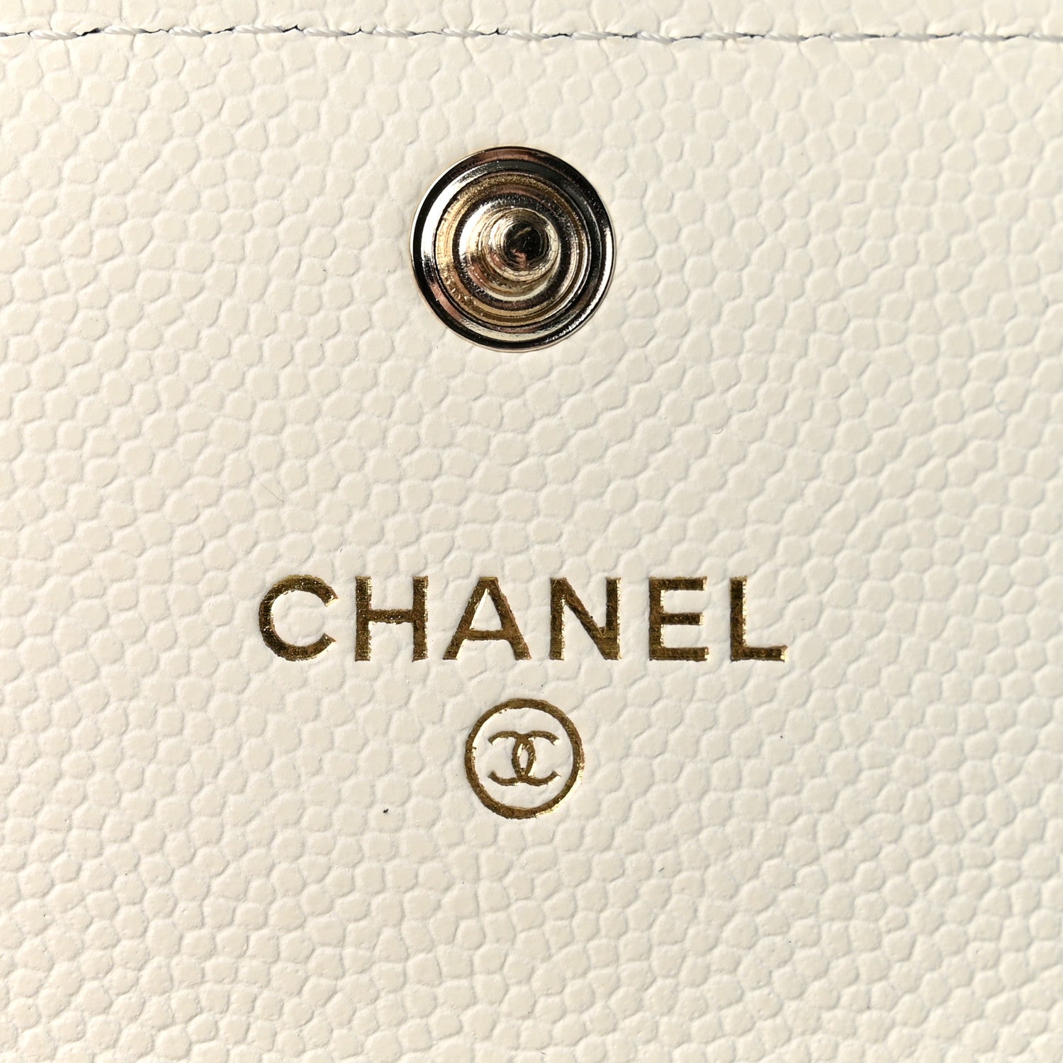 Chanel Caviar Quilted CC Glitter Flap Card Holder White 6 of 9