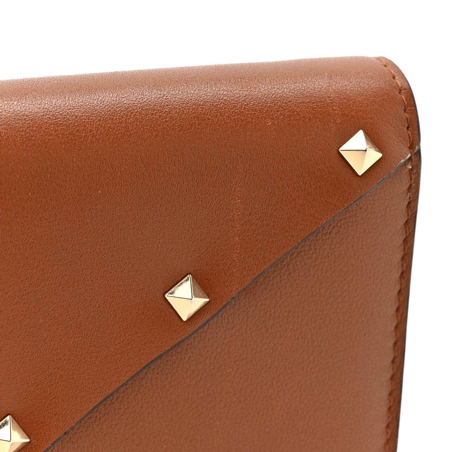 Valentino Garavani Vitello Rockstud Compact Wallet Bright Cognac 8 of 9