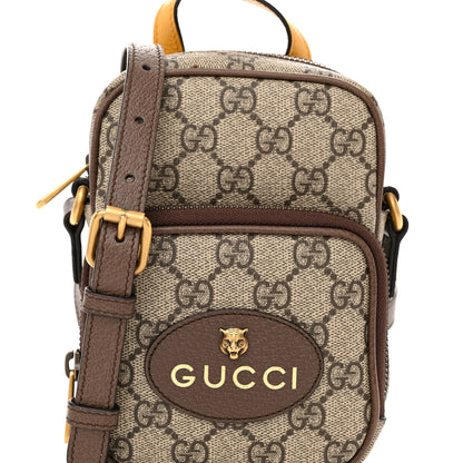 Gucci GG Supreme Monogram Mini Neo Vintage Double Zip Messenger Bag Beige New Acero Crop 8 of 12