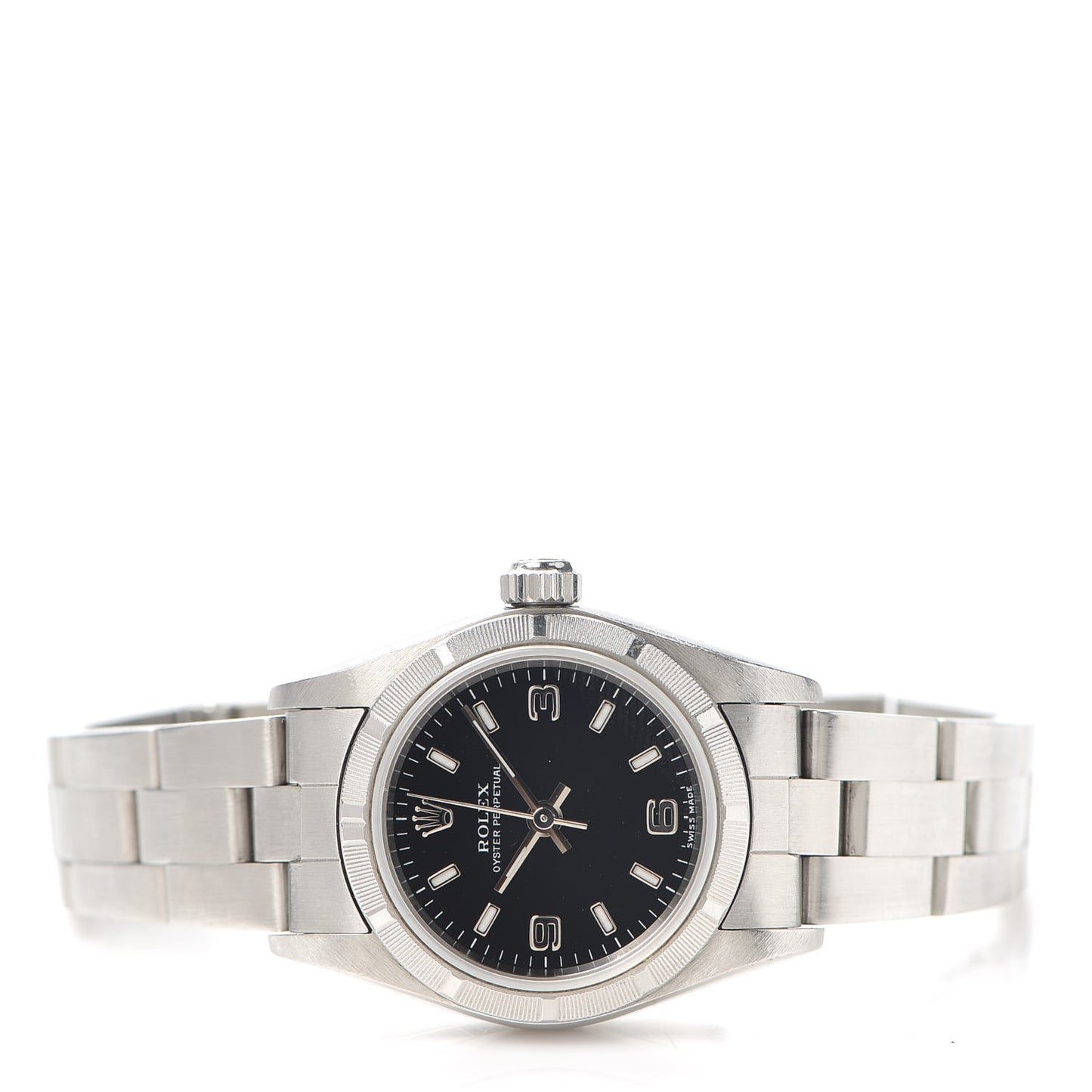 Stainless Steel 26mm Oyster Perpetual Watch Black 76030