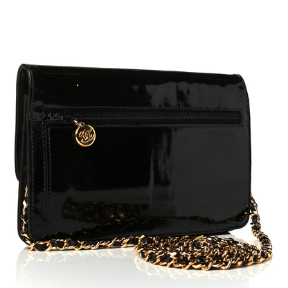 Chanel Patent Timeless CC Wallet On Chain WOC Black 2 of 7