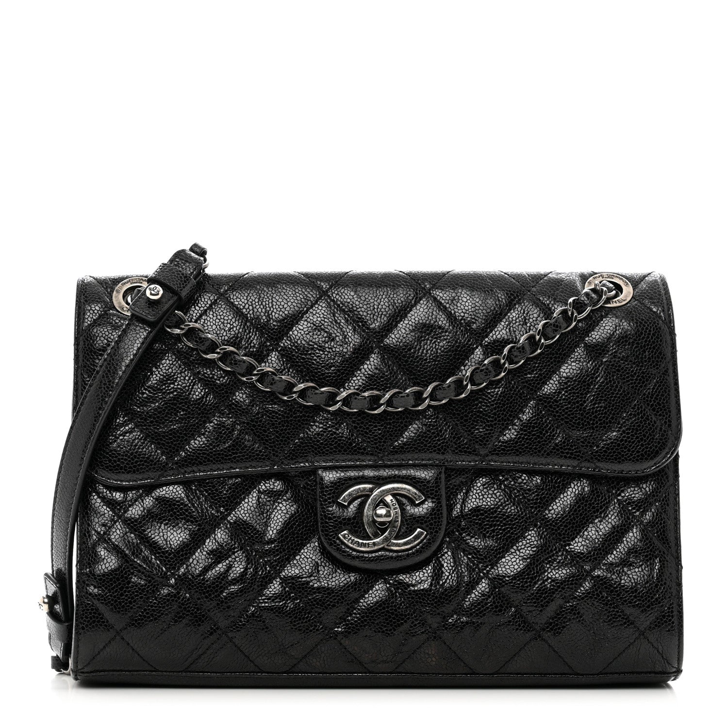 Chanel Crumpled Grained Calfskin Medium CC Crave Flap Black 1 of 11
