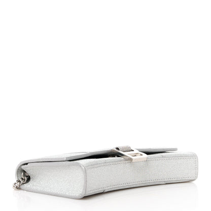 Balenciaga Sparkling Fabric XS Hourglass Wallet On Chain Silver 4 of 13