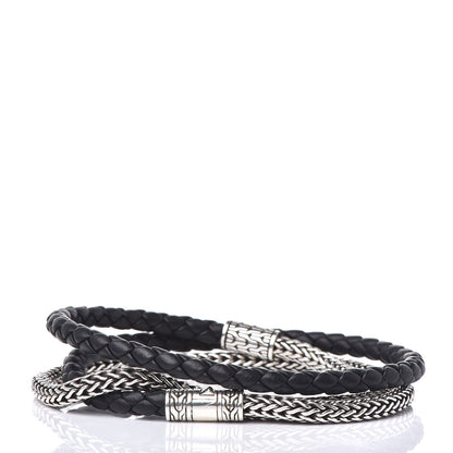 John Hardy Sterling Silver Calfskin Classic Chain Triple Wrap Bracelet 3 of 5