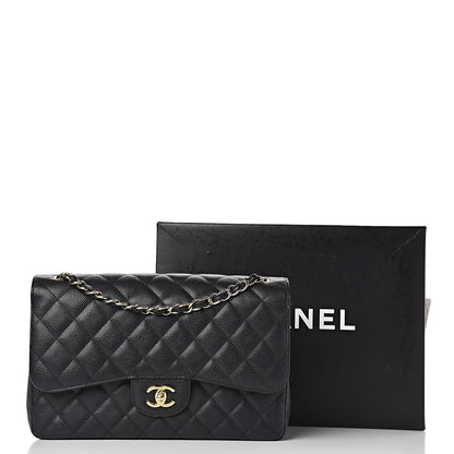 Chanel Caviar Quilted Jumbo Double Flap Black 12 of 12