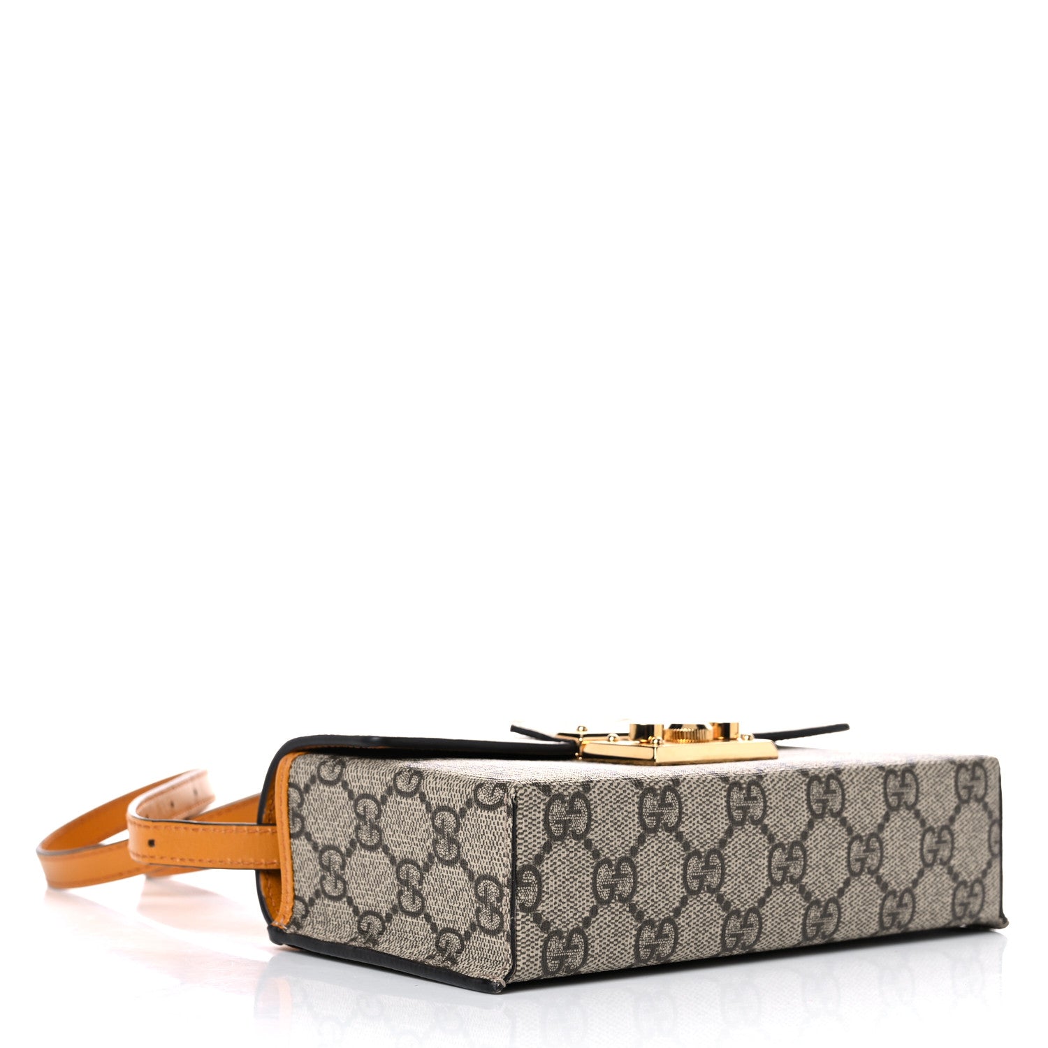 Gucci GG Supreme Monogram New Sakai Calfskin Mini Padlock Top Handle Shoulder Bag Beige Ebony Mystic White Sun Oil 4 of 10