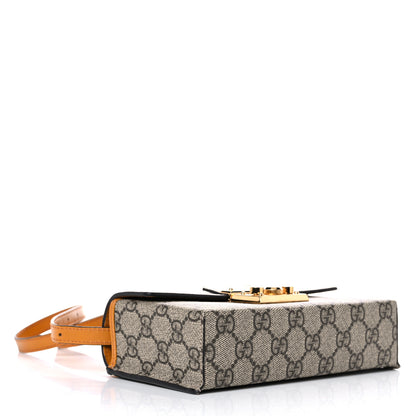 Gucci GG Supreme Monogram New Sakai Calfskin Mini Padlock Top Handle Shoulder Bag Beige Ebony Mystic White Sun Oil 4 of 10