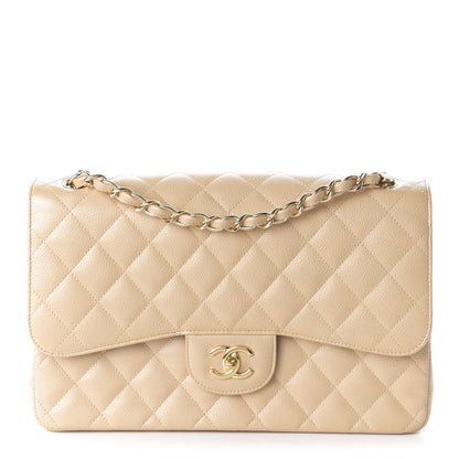 Chanel Caviar Quilted Jumbo Double Flap Beige Clair 1 of 11