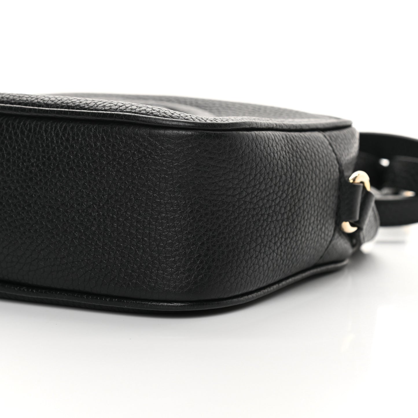 Pebbled Calfskin Small Soho Disco Bag Black
