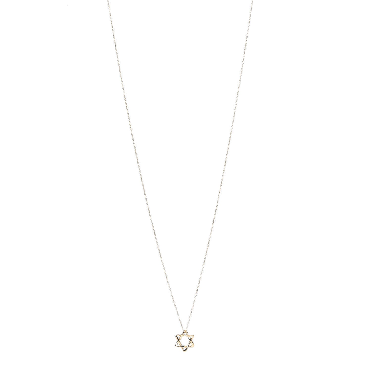 Tiffany 18K Yellow Gold 12mm Elsa Peretti Star of David Pendant Necklace 1 of 8