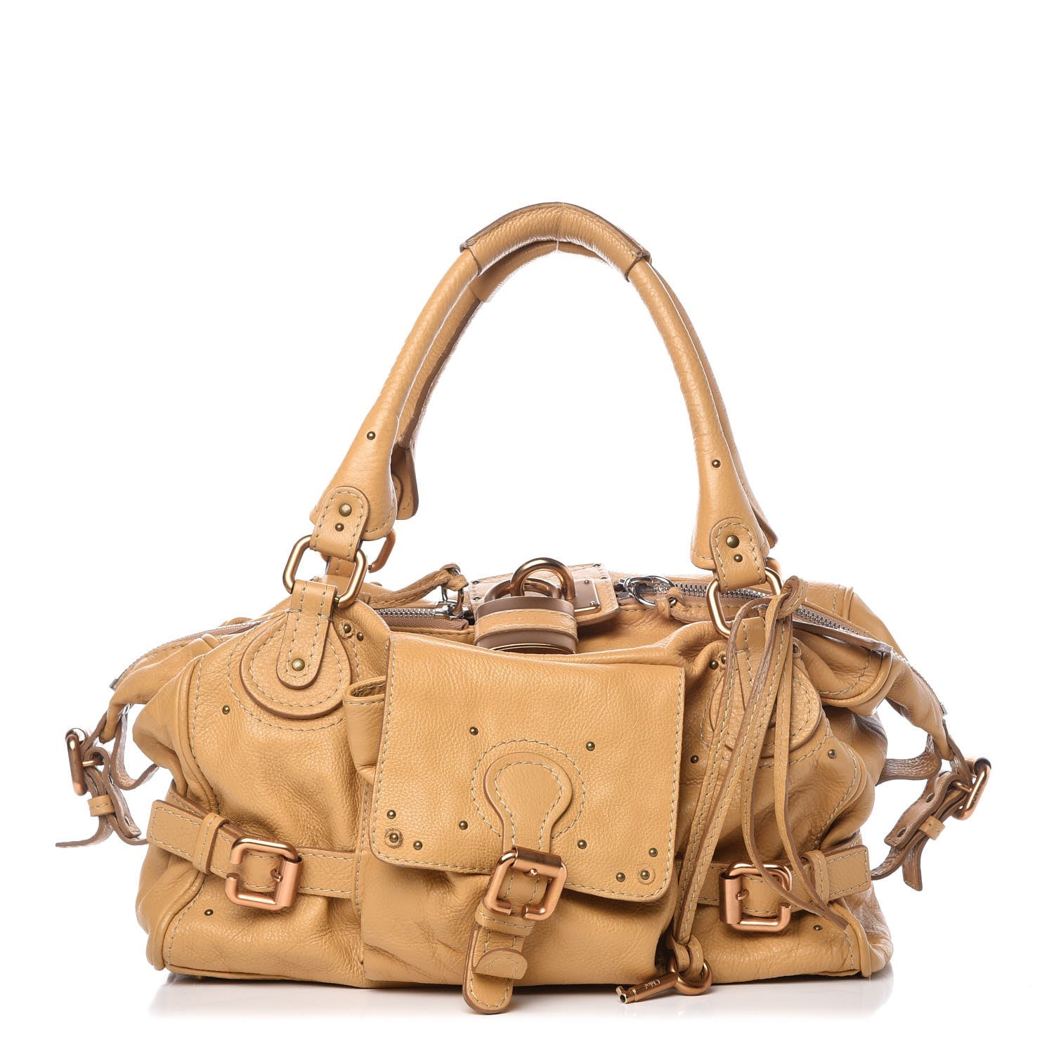 Chloe Calfskin Paddington Front Pocket Tote Tan 1 of 8