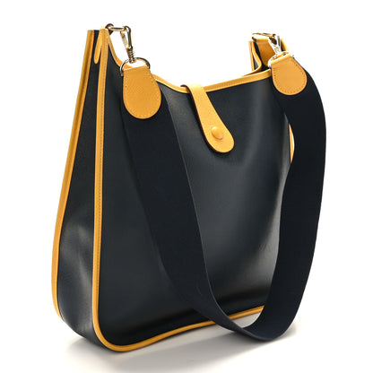 Hermes Courchevel Evelyne GM Bleu Marine Jaune 3 of 9