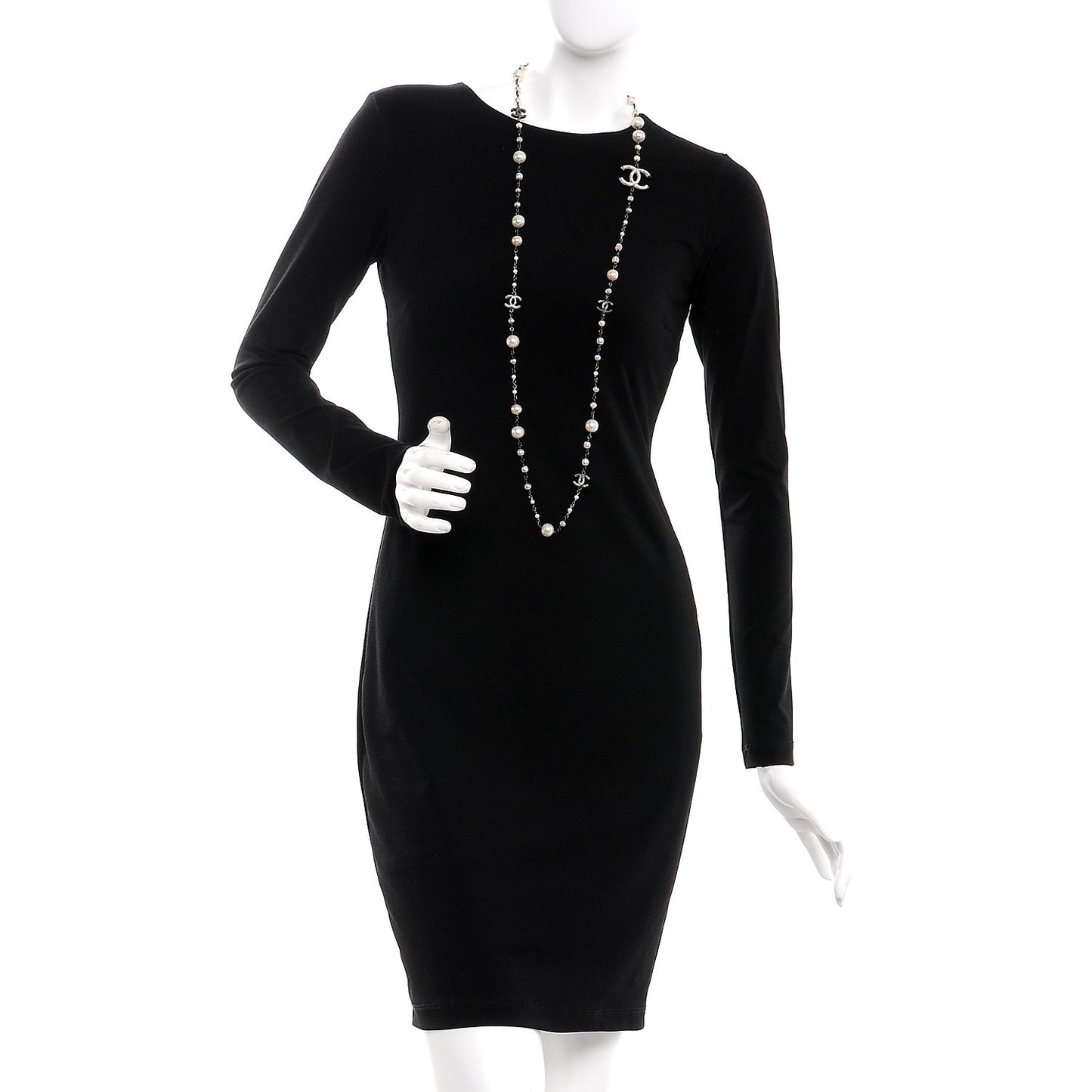 Ruthenium Enamel Graduated Baroque Pearl CC Long Necklace