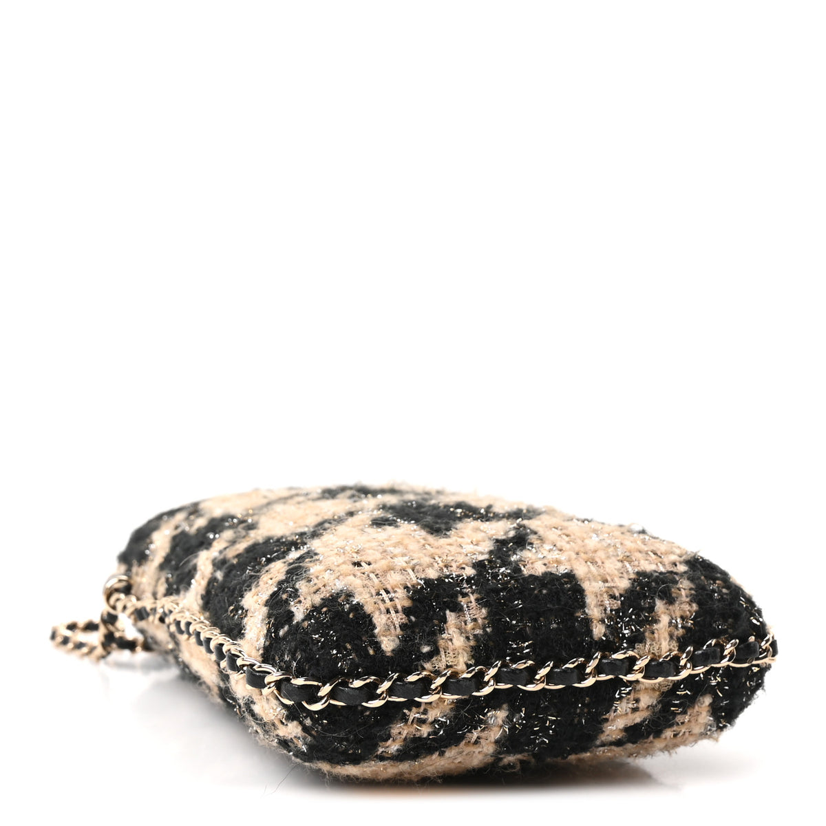 Chanel Tweed Chain Around Phone Holder Beige Black 4 of 10