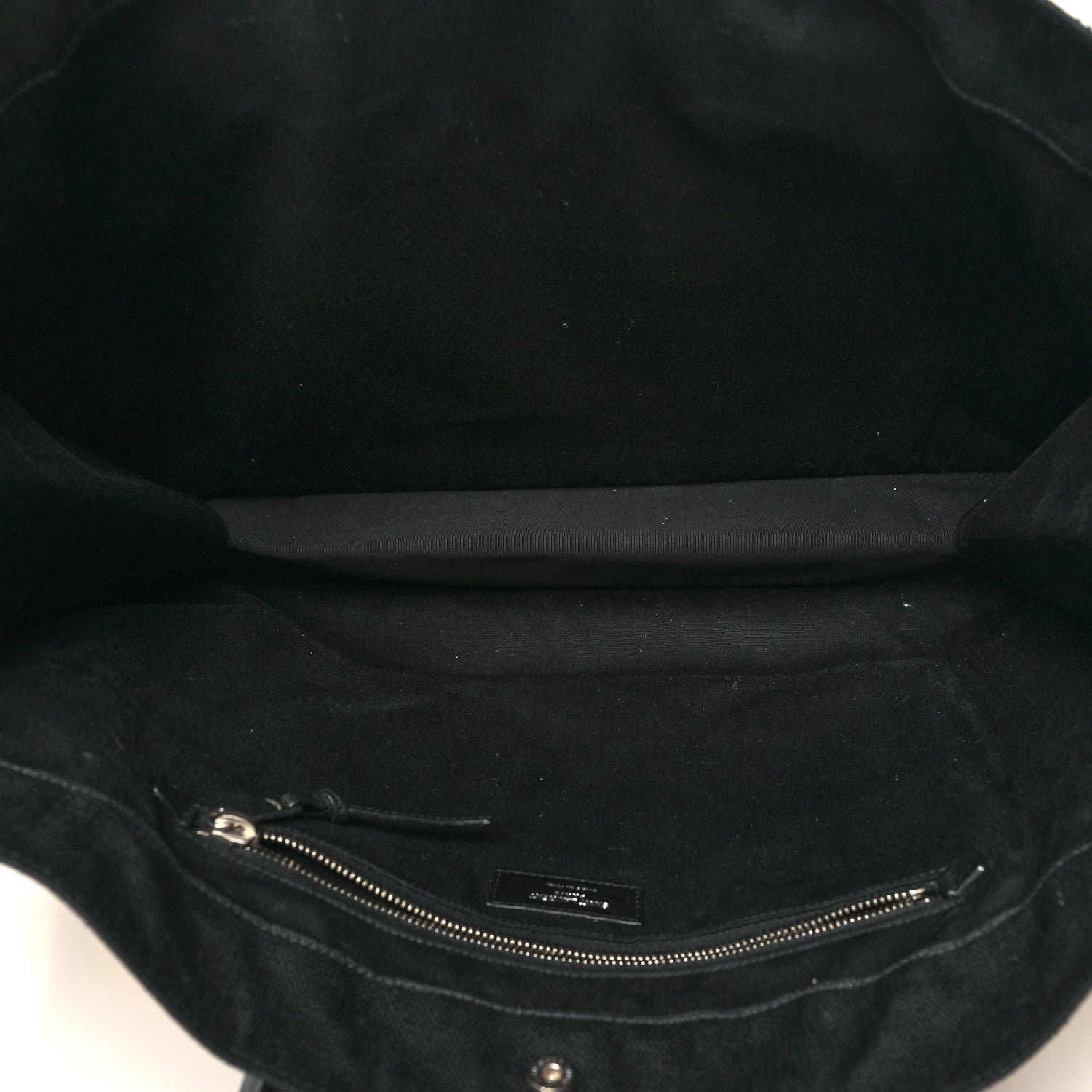 Saint Laurent Raffia Linen Calfskin Rive Gauche Tote Naturale Black 5 of 12