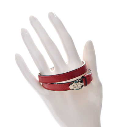 Bulgari Calfskin Serpenti Forever Double Coil Bracelet M Red 2 of 6