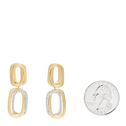 Marco Bicego 18K Yellow White Gold Diamond Murano Double Link Drop Earrings 2 of 4