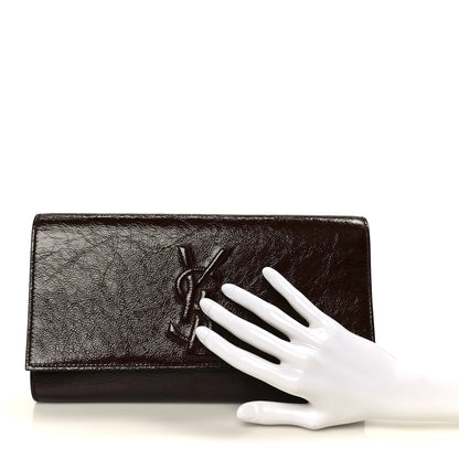 Saint Laurent Textured Patent Calfskin Large Belle De Jour Clutch Berry 2 of 7