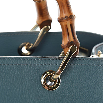 Gucci Pebbled Calfskin Medium Bamboo Shopper Tote Light Blue 21 of 22