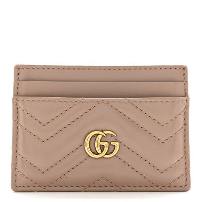 Gucci Calfskin Matelasse GG Marmont Card Holder Porcelain Rose 1 of 10